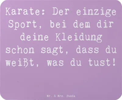 Produktbild von Mr. & Mrs. Panda Mouse Pad Spruch Karate Kleidung - Lavendeltraum - Geschenk, Humor, Sportler Geschenke, Missverständnis, Teamsport, Selbstverteidigung, Mousepad, pc