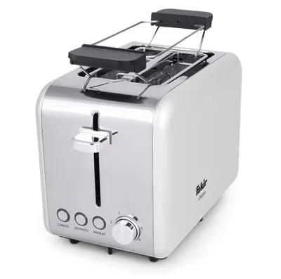 Produktbild von Fakir Calypso Toaster, Edelstahlgehäuse, Stoppfunktion, Auftaufunktion, Brötchenrost