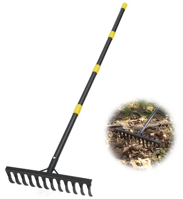 Productafbeelding van Tuinhark hark gazonhark - 12 tanden - 189 cm - Metaal
