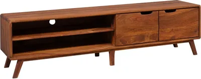 Image de MASSIVMOEBEL24 | Meuble TV 180x40 Palissandre laqué Noisette MALMÖ 2 #122