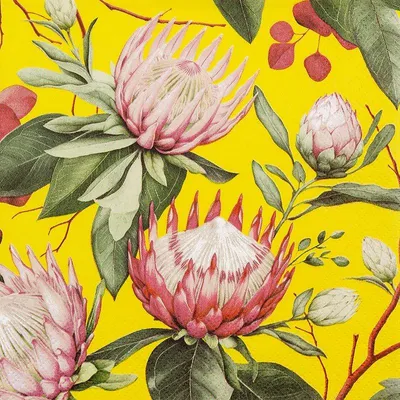 Produktbild von Servietten 33x33 cm - Madiba Protea yellow