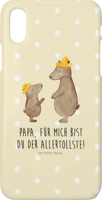 Produktbild von Mr. & Mrs. Panda Iphone 10 Handyhülle Bären mit Hut - Gelb Pastell - Geschenk, Family, Hülle, Vatertag, Muttertag, X, Bär, Vater, Familie, Handy, Cover