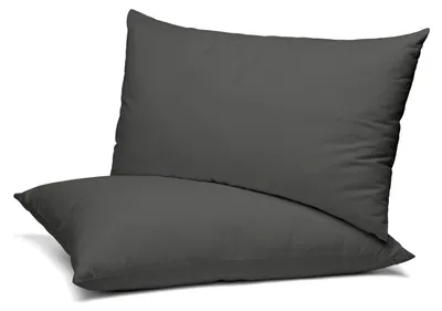 Immagine prodotto di Set da 2 federe, realizzate in cotone, tessuto jersey di alta qualità, 160 g/m², colore grigio scuro, dimensioni 40x80 cm