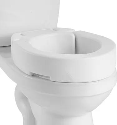 Immagine prodotto di Sedile WC rialzato, capacità di carico 136,1 kg, altezza di sollevamento 88,9 mm, rialzo per sedile WC con apertura allargata per anziani, persone con disabilità e adulti, adatto a vasche rotonde.