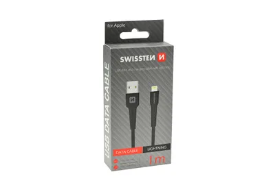 Obrázok produktu pre Swissten 71505540, 1 m, Lightning, USB A, Samec, Samec, Čierna