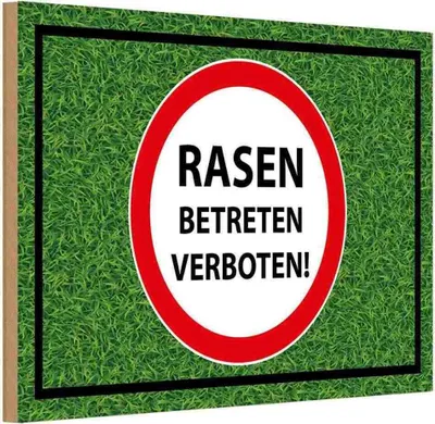 Produktbild von vianmo Holzschild 12x18 cm Rasen Betreten verboten Warnschild Hinweisschild