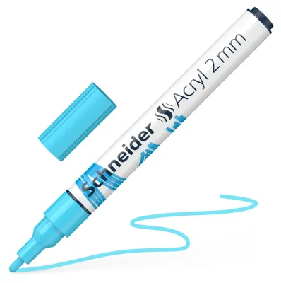Image de Marqueurs acryliques Schneider, Paint-It 310/320/330, Couleur:bleu pastel, Largeur de trait:2 mm