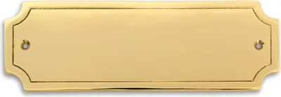 Produktbild von Metallschild »Messingschild, eckig groß, runde Kanten - 169 x 57 x 5 mm - Form R«, Messing, eckig groß, runde Kanten, Innen- und Außenbereich