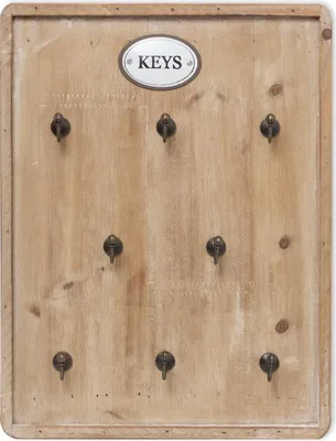 Produktbild von Moritz Schlüsselbrett Schlüsselkasten 27x36cm Keys 8 Haken mit Rahmen braun Schlüsselhalter Vintage Schlüsselboard Schlüsselaufbewahrung