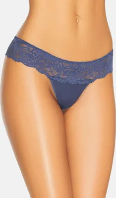 Produktbild von Teyli Damen Tanga mit floraler Spitze Comfo Female 318 blau M