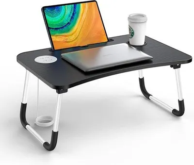 Produktbild von Famanu Laptop-Tisch für das Bett - Faltbar mit USB-Funktion
