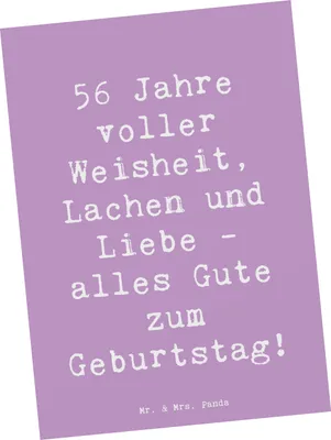 Produktbild von Mr. & Mrs. Panda Postkarte Spruch 56. Geburtstag - Lavendeltraum - Geschenk, Lebensfreude, besonderer Anlass, Alter, Happy Birthday, Geburtstagsgeschenk, Gratulation