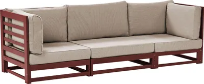 Obrázek produktu pro BELIANI Zahradní pohovka taupe mahagonová hnědá z akáciového dřeva 3místná s polštáři moderní designová zahrada