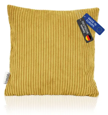 Obrázek produktu pro Povlak na polštářek Lycce z módní manšestrové látky (40 x 40 cm) - ideální na útulné polštářky na pohovku nebo dekorační polštářky, různé barvy - vyrobeno v EU, barva: zelená