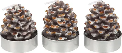 Obrázok produktu pre Something Different - "Tealight" borovicové šišky, sviečky (balenie 6 ks) SD10345 (jedna veľkosť) (hnedá)