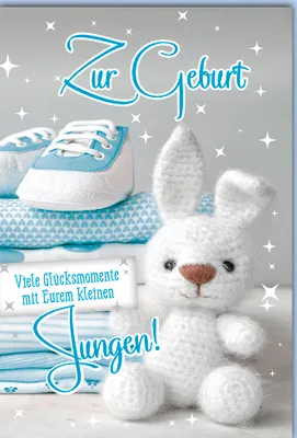 Produktbild von Geburt - Baby - Freudiges Ereignis - Karte mit Umschlag - Hase