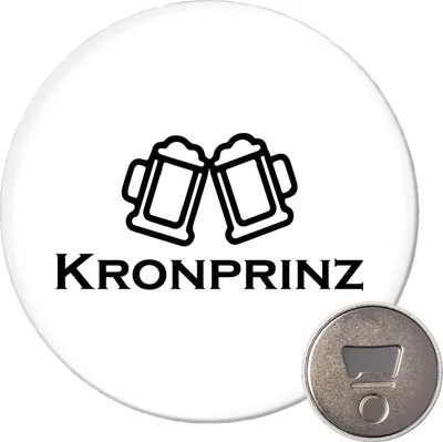 Produktbild von Huuraa Magnet Kronprinz Schützenfest 59mm Kühlschrankmagnet rund Flaschenöffner Geschenkidee