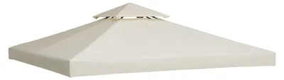 Produktbild von Ersatzdach Pavillondach Für Metallpavillon, Gartenpavillon, 3X3M, Cremeweiß, Polyester