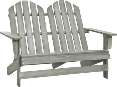 Image de Chaise de jardin Adirondack 2 places bois de sapin massif gris