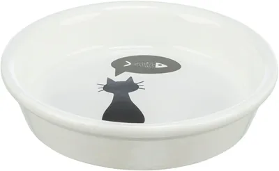Produktbild von TRIXIE Napf, Katze / Fisch, Keramik, 0,25 l / Ø 13 cm, weiß