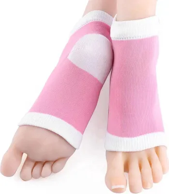 Immagine prodotto di Jumada's – Calzini per sperone calcaneare: alta qualità, traspiranti, comodi, con cuscinetto in gel, anti-vesciche – 1 paio di calzini rosa per sperone calcaneare