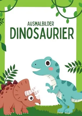 Produktbild von Ausmalbuch Dinosaurier für Kinder mit detaillierten, lustigen und lehrreichen Motiven über die Urzeit