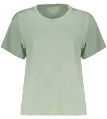 Image de T-shirt femme vert en Coton, avec strass et encolure large