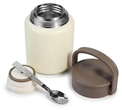 Isolierbehälter 1000 ml, 316 Edelstahl, mit Löffel, 12h warm