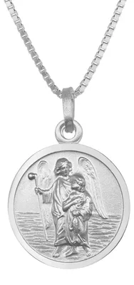 Productafbeelding van trendor 41465 Halskette met hanger van aartsengel Rafaël, diameter 16 mm, zilver 925, 50 cm