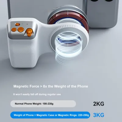 Obrázek produktu pro Magnetický držák na fotoaparát mobilního telefonu – bezdrátové dálkové ovládání spouště pro selfie a videa na smartphonu – ideální pro vlogování a fotografování