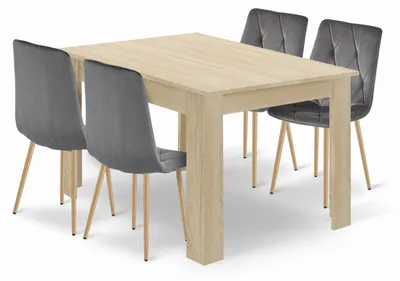 Immagine prodotto di Set Pranzo - Leobert - Libra - Rovere/Rovere Sonoma/Grigio - 120 X 80 Cm - 5 Pezzi