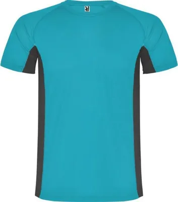 Image de Roly - T-shirt "Shanghai" pour enfants - Sport manches courtes PF4442 (128) (Turquoise/gris foncé)