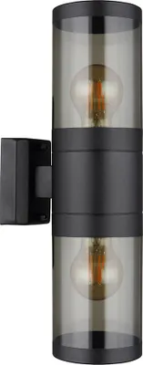 Produktbild von Wandleuchte, Up & Down, Edelstahl, schwarz, rauch, H 38 cm