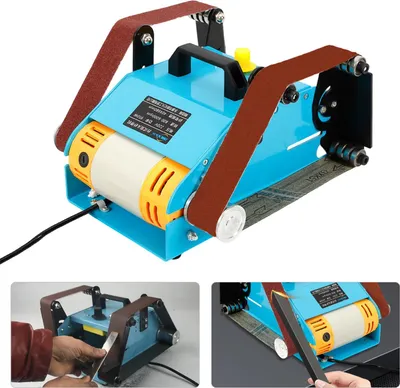 Image de Ponceuse à bande - Ponceuse électrique/polisseuse à double axe - 950 W - 220 V - Réglable - Moteur à brosse - CE - Bleu