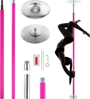 Immagine prodotto di Kit per  portatile, con palo in acciaio rotante da 40 mm, regolabile in altezza, smontabile e robusto, ideale per l'allenamento fisico e l'uso domestico, colore rosso