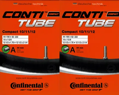 Produktbild von 2x Continental Compact 10/11/12 Schlauch 10 11 12 Zoll AV (44/62-194/222)