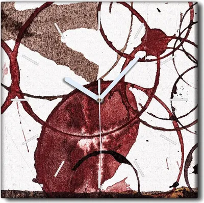 Produktbild von Coloray Uhr auf Leinwand 30x30 cm Wand Uhr Dekoration Wohnzimmer Segeltuch weiße Zeiger -Abstraktionskreiskunst