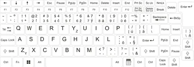 Produktbild von SK samolepky s plnou klávesnicí pro notebooky a PC 13 x 13 bílá