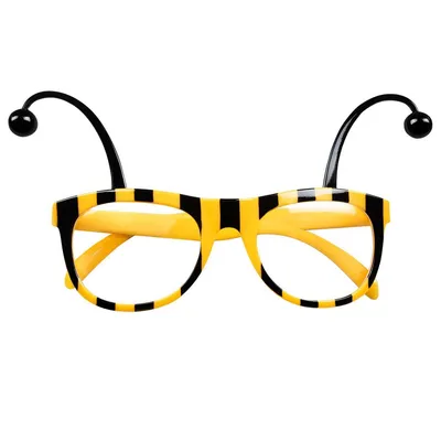 Produktbild von Faschingsbrille mit Bienen-Motiv und Fühlern für Halloween und Mottoparty