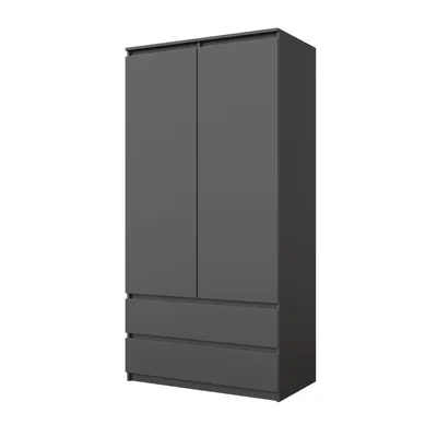 Zdjęcie produktu dla Szafa 90 Cm Joelle Antracyt 2 Drzwi 2 Szuflady 3 Półki