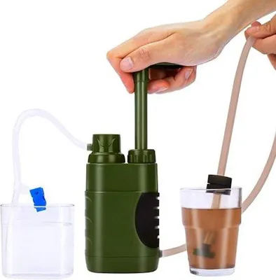 Obrázek produktu pro Přenosný vodní filtr – filtruje 5000 l vody – outdoorový systém na čištění vody s přepravní taškou – vodní filtr na pitnou vodu – ideální na kempování