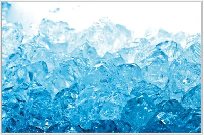 Produktbild von Wallario Wandbild Leuchtendes Eis in blau, Größe: 61 x 91,50 cm, Poster mit weißem Aluminiumrahmen