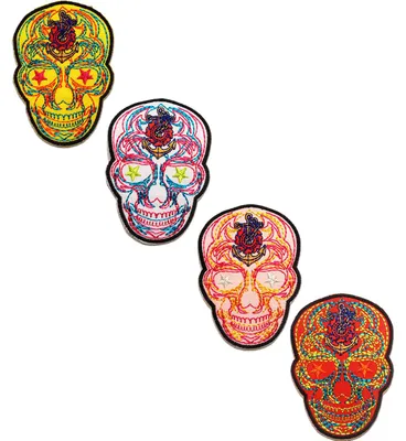 Produktbild von Catch the Patch Totenkopf Skelett - Aufnäher, Bügelbild, Aufbügler, Applikationen, Patches, Flicken, Zum Aufbügeln, Größe: 6.4 x 9 cm