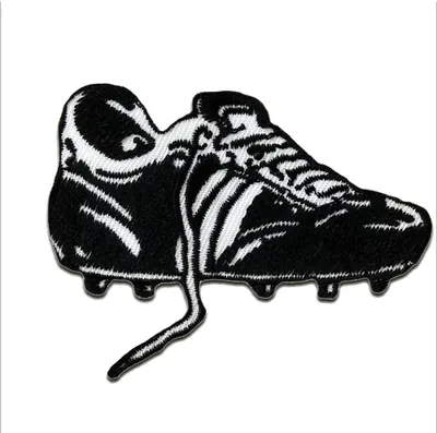 Produktbild von Fußballschuh Fußball - Aufnäher, Bügelbild, Aufbügler, Applikationen, Patches, Flicken, Zum Aufbügeln, Größe: 7,3 x 5,5 cm