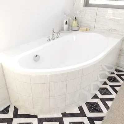 Produktbild von BADLAND Eckbadewanne Badewanne Miki RECHTS 140x70 mit Ablaufgarnitur, Füßen und Styroporverkleidung GRATIS