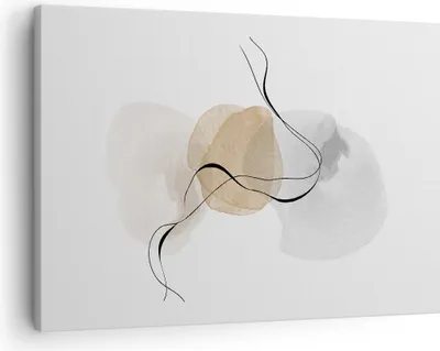 Produktbild von Bild auf Leinwand - Leinwandbild - Einteilig - Abstrakt minimalistisch Aquarell - 70x50cm - Wand Bild - Wanddeko - Wandbilder - Leinwanddruck - Bilder - Wanddekoration - Leinwand bilder - AA70x50-4827