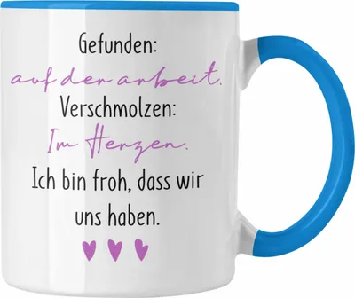 Produktbild von Trendation - Kollegin Tasse Geschenk Beste Arbeitskollegin Geschenkidee Abschied Abschiedsgeschenk Gefunden Auf Der Arbeit (Blau)