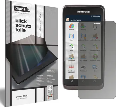 Produktbild von dipos I Blickschutzfolie matt passend für Honeywell EDA51 Sichtschutz-Folie Display-Schutzfolie Privacy-Filter