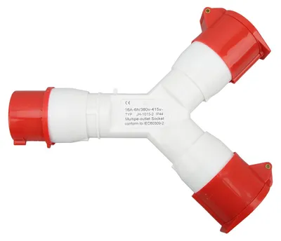 Industriestecker 3-fach 16A 380-415V 5Adern IP44 wasserdicht