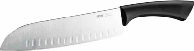 Image de GEFU 138-90 Couteau Santoku. 19,5cm SENSO avec lame cannelée, noir/argenté